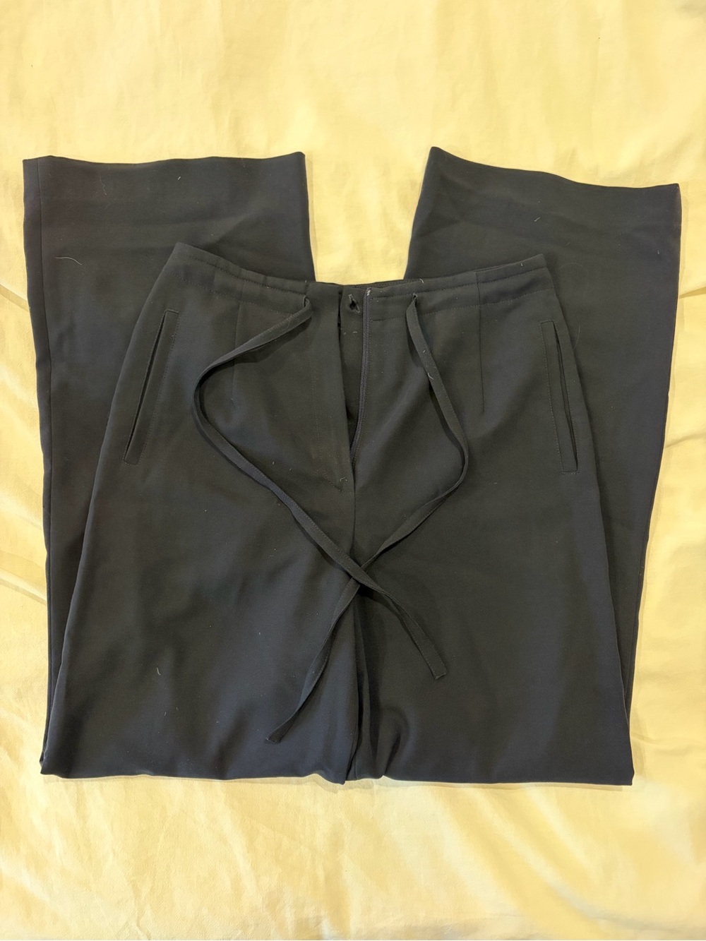 Mondi Black Drawstring Wide-Leg Trousers